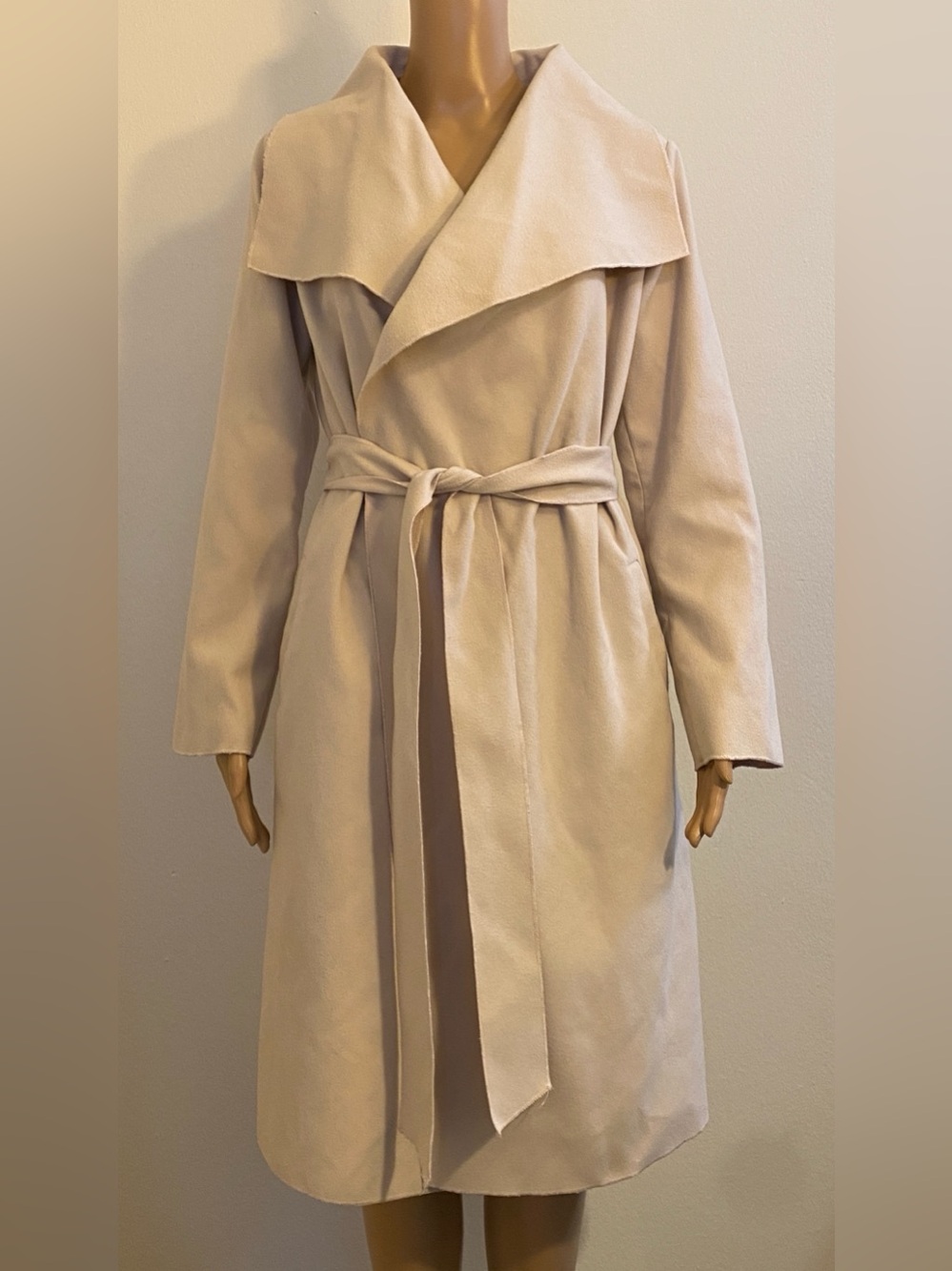 SHEIN Medium Weight Long Sleeve Wrap Around Long Coat w/ BeltThat Ties!